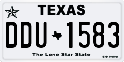 TX license plate DDU1583