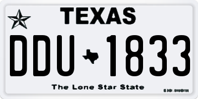 TX license plate DDU1833