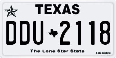 TX license plate DDU2118