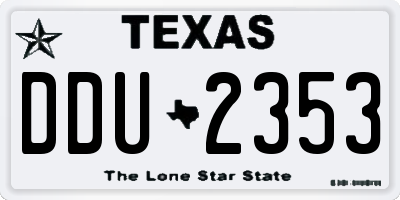 TX license plate DDU2353