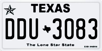 TX license plate DDU3083
