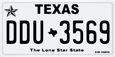 TX license plate DDU3569