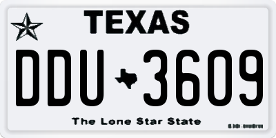 TX license plate DDU3609