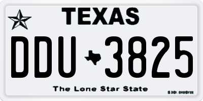 TX license plate DDU3825