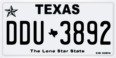 TX license plate DDU3892