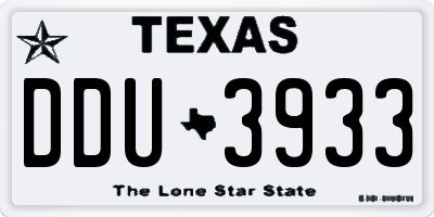 TX license plate DDU3933
