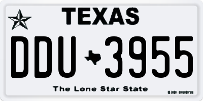 TX license plate DDU3955