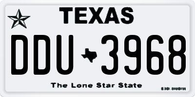 TX license plate DDU3968