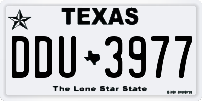 TX license plate DDU3977