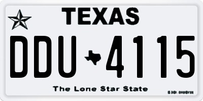 TX license plate DDU4115