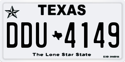 TX license plate DDU4149