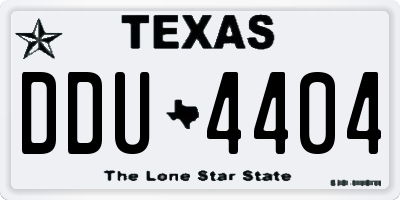 TX license plate DDU4404