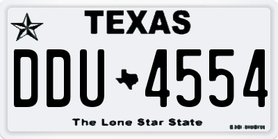 TX license plate DDU4554