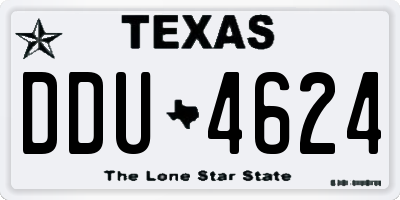TX license plate DDU4624