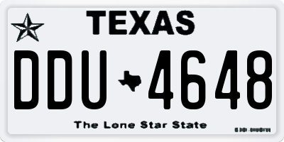 TX license plate DDU4648