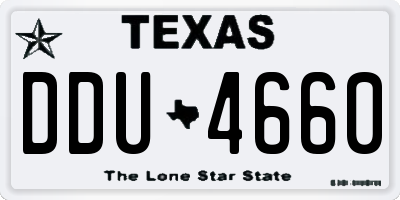 TX license plate DDU4660