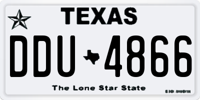 TX license plate DDU4866
