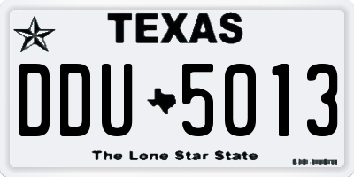 TX license plate DDU5013