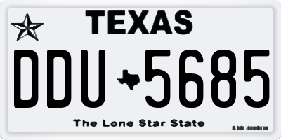 TX license plate DDU5685