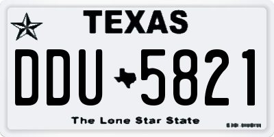 TX license plate DDU5821