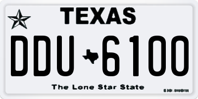 TX license plate DDU6100