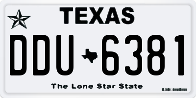 TX license plate DDU6381