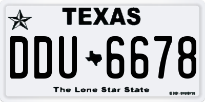 TX license plate DDU6678