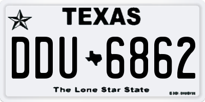 TX license plate DDU6862
