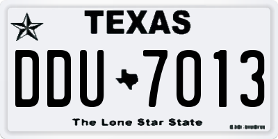 TX license plate DDU7013