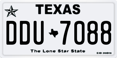 TX license plate DDU7088