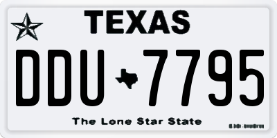 TX license plate DDU7795