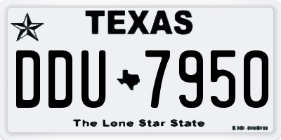 TX license plate DDU7950