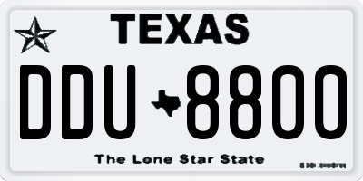 TX license plate DDU8800