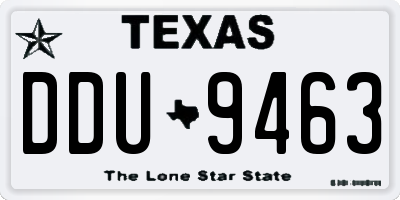 TX license plate DDU9463