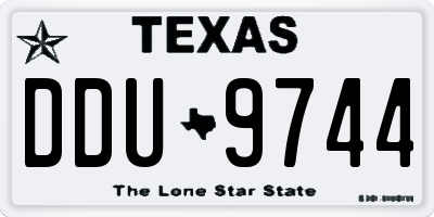 TX license plate DDU9744
