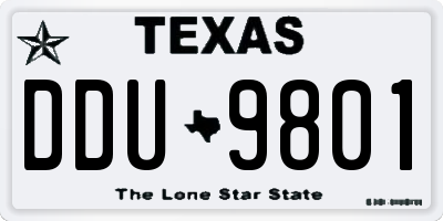 TX license plate DDU9801