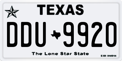 TX license plate DDU9920