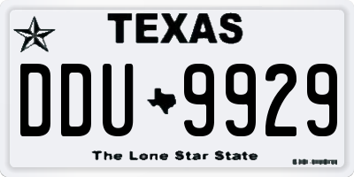 TX license plate DDU9929