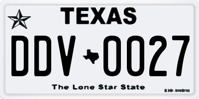 TX license plate DDV0027