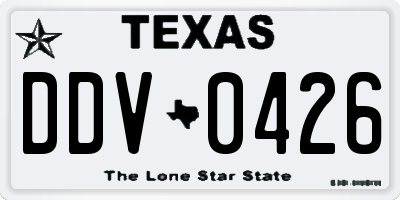 TX license plate DDV0426