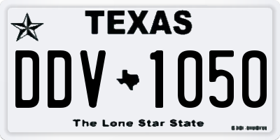 TX license plate DDV1050