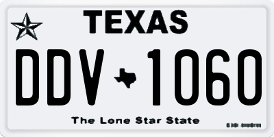 TX license plate DDV1060