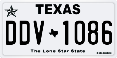 TX license plate DDV1086