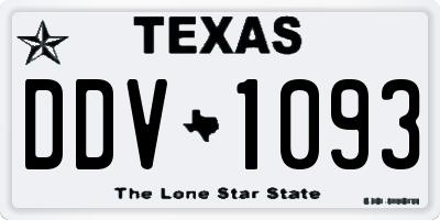 TX license plate DDV1093