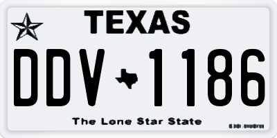 TX license plate DDV1186