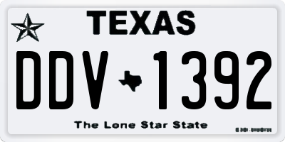 TX license plate DDV1392