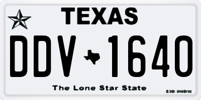 TX license plate DDV1640