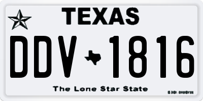 TX license plate DDV1816