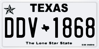 TX license plate DDV1868