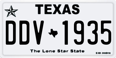 TX license plate DDV1935